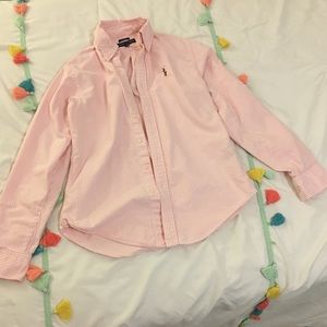 Pink and White Ralph Lauren Polo Button Down